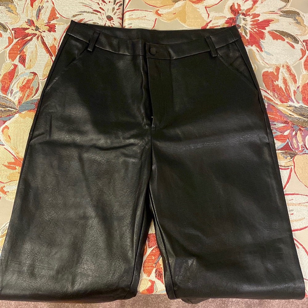 Faux leather pants